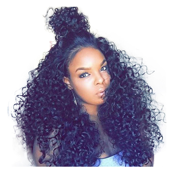 Curly Full Lace Wig Pre Plucked With Baby Hair Malaysian Human Hair Wigs For Women Dolago Remy Natural Black 130% Density