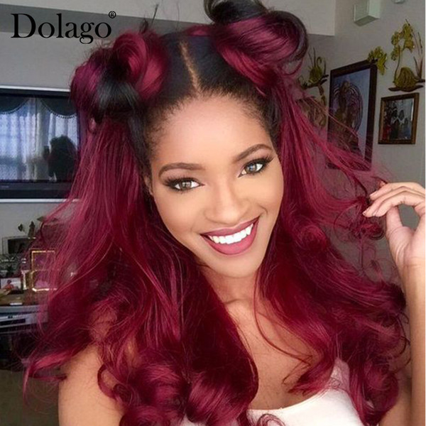 1B 99J 360 Lace Frontal Wig Body Wave Lace Front Human Hair Wigs With Baby Hair Ombre Colorful Purple Red Aquaman Dolago 150%