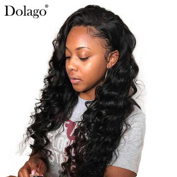 Loose Wave 360 Lace Wig Pre Plucked Brazilian Lace Front Human Hair Wigs With Baby Hair 200% Density Dolago Remy