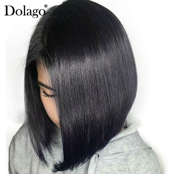 250 Density Bob Lace Wig 13X4 Brazilian Lace Front Human Hair Wigs For Women Black Straight Short Human Hair Wig Dolago Remy