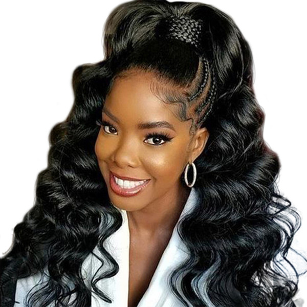 Loose Wave Lace Front Human Hair Wigs For Women Remy Long Brazilian Lace Wig Glueless 130% Density Dolago Natural Black