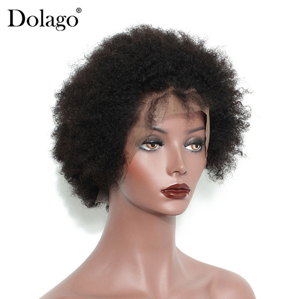 Afro Kinky Culy Full Lace Wigs Mongolian Short Human Hair Full Lace Short Cut Bob Wig Pre Plucked Dolago Remy 130%