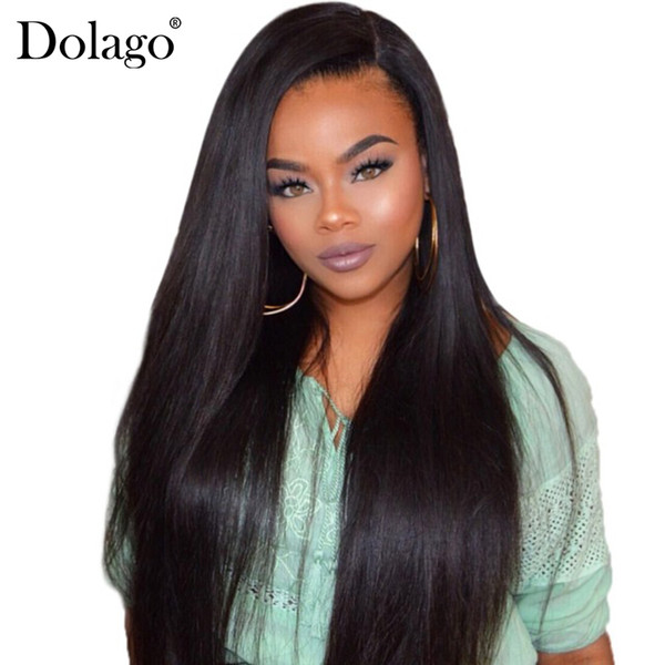 Pre Plucked Full Lace Human Hair Wigs With Baby Hair 250% Glueless Straight Weave Full Lace Wig For Women Dolago Remy