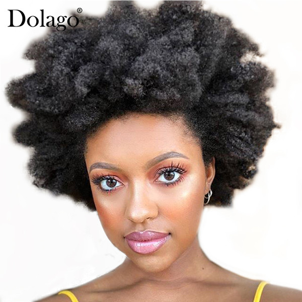 Afro Kinky Curly Full Lace Human Hair Wigs For Women Black 130 Density Brazilian Glueless Full Lace Wigs With Baby Hair Dolago Remy