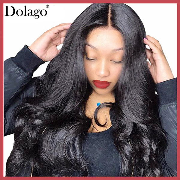 Brazilian Human Hair Wigs Body Wave Lace Front Wig For Women Pre Plucked Natural Black 130% Remy Hair Dolago