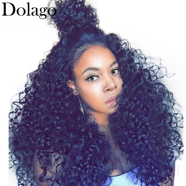 Glueless Full Lace Human Hair Wigs For Women 250% Density Brazilian Curly Lace Wig With Baby Hair Black Dolago Remy