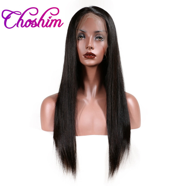 Choshim Full And Silky Straight Lace Front Human Hair Wigs 130% Density Brazilian Remy Hair Wig Pre Plucked Bleached Knots Queen