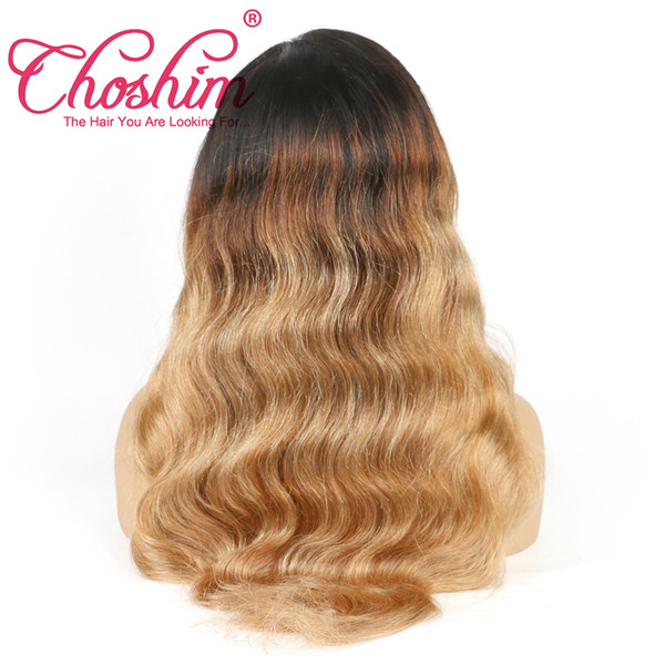 Slove Lace Front Human Hair Wigs For Black Women T1B/27 Pre Plucked Wavy Remy Hair Ombre Lace Wigs With Baby Hair