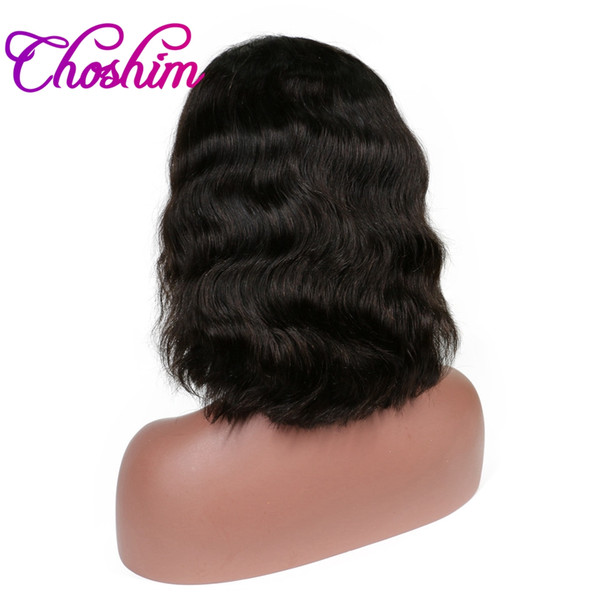 Slove Natural 130 Density Short Lace Front Human Hair Wigs Pre Plucked With Baby Hair For Black Women Remy Wavy Brazilian Wigs