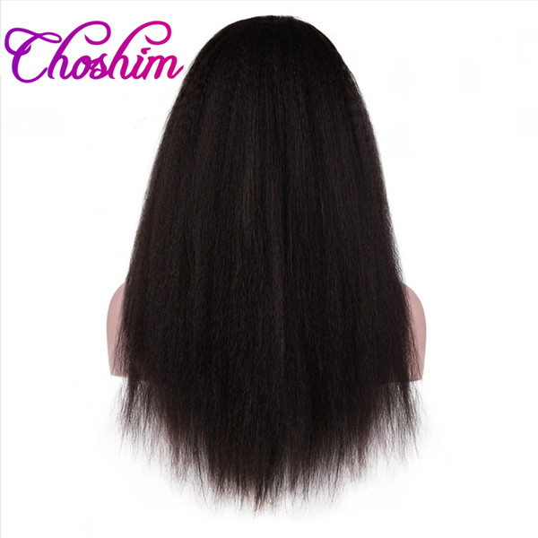 Choshim KL Full Lace Human Hair Wigs Kinky Straight 150% Density Brazilian Remy Hair Lace Wigs With Baby Hair For Black Women