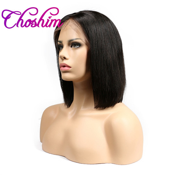 slove hair Short Bob Human Hair Wigs For Black Women Remy Brazilian Lace Front Wig 130% Density Pre Plucked With Baby Hair