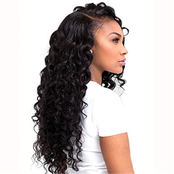 full lace wig Lace Front Wig Curly Side Part Natural Hairline Black Women's L Part Natural Wigs Long