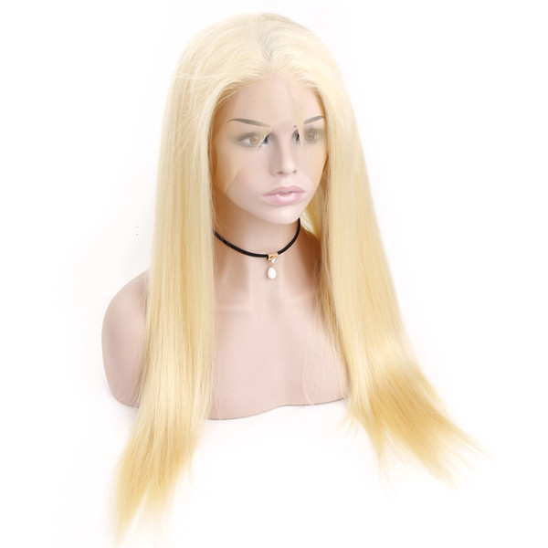 Blonde 613# Color Brazilian Virgin Human Hair Full Lace Front Wigs Density 150% Straight Hair Full Lace Front Wig With Baby Hair