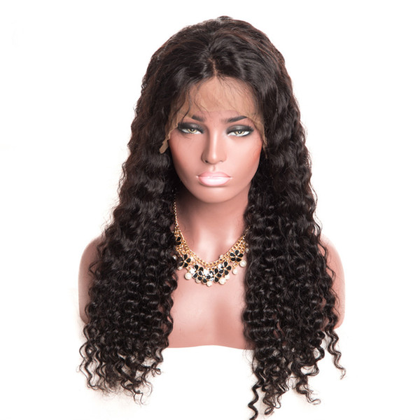 Deep Wave 360 Lace Frontal Wig Human Hair With Baby Hair Pre Plucked Malaysian Remy Lace Front Wig For Women Full End