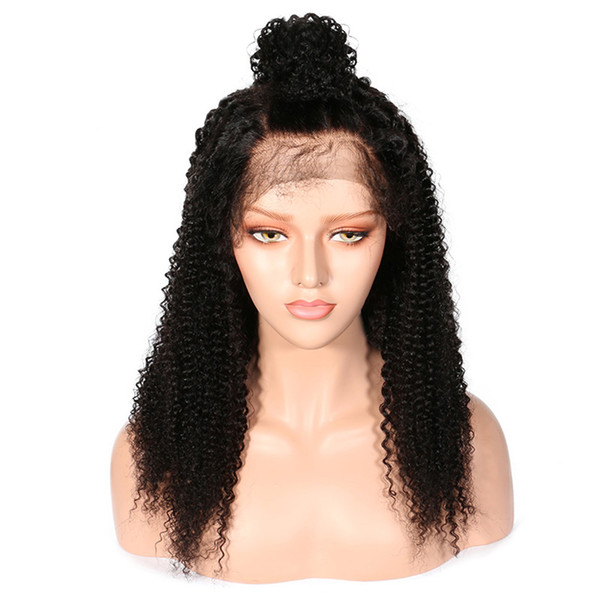 Kinky Curly Full Lace Wig Human Hair For Women Pre Plucked Peruvian Remy 150% Density Lace Wig Full End