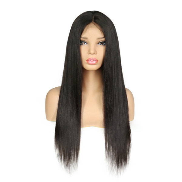 Staight Full Lace Human Hair Wigs With Baby Hair Natural Color Malaysian Remy Hair Glueless Full Lace Wigs For Women