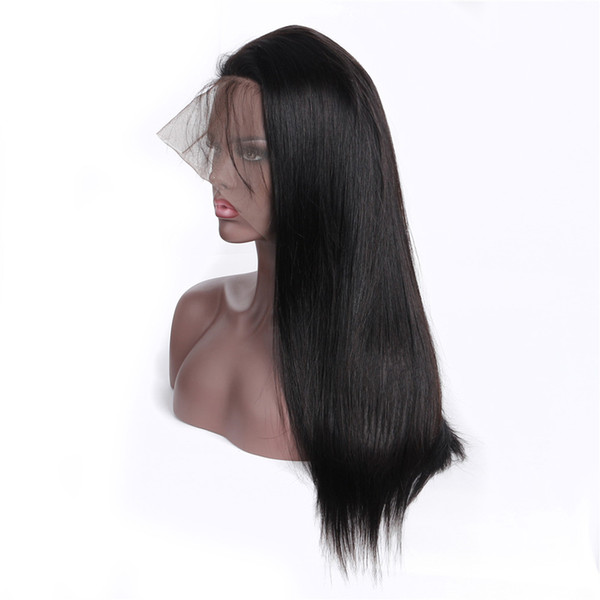 Lace Front Wig Human Hair With Baby Hair Peruvian Straight Glueless Lace Wig For Black Women Pre Plucked Remy Hair Full End