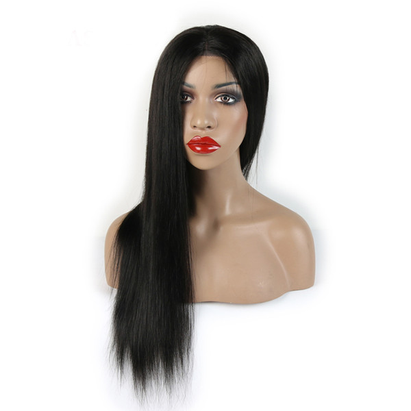 Straight Full Lace Human Hair Wigs With Baby Hair Natural Black Brazilian Remy Hair Glueless Full Lace Wigs For Women