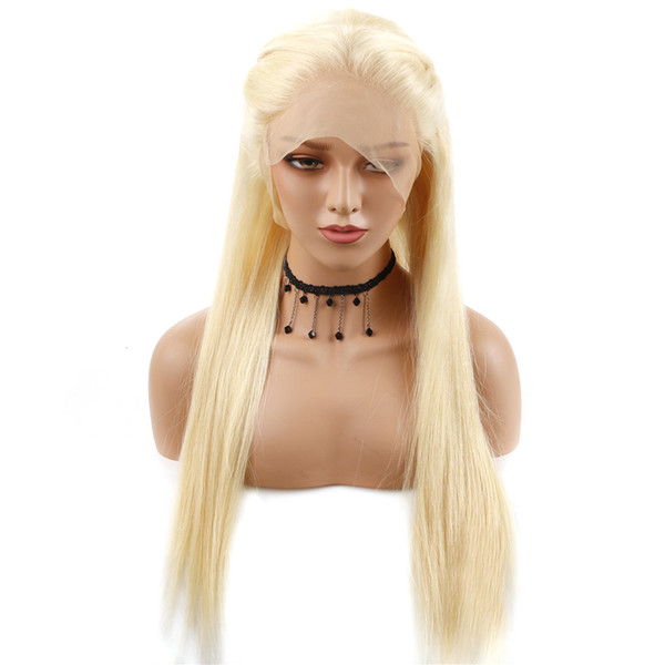 613 Glueless Lace Front Human hair Wigs With Baby Hair 150 Density Straight Blond Remy Hair Brazilian Lace Wigs Full End