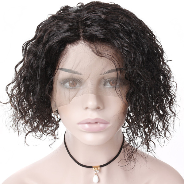 Gluless Bob Lace Front Wigs Human Hair Malaysian Curly Virgin Short Bob Human Hair Wigs With Baby Hair For Black Women Wavy Lace Wigs