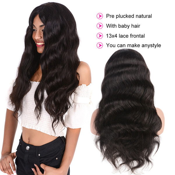 Body Wave Lace Front Human Hair Wigs With Baby Hair For Black Women 10-24 Pre Plucked Peruvian Remy Lace Frontal Wig