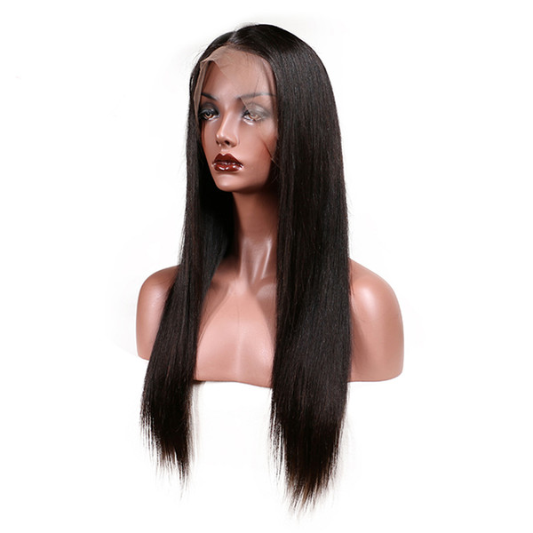 Staight 360 Lace Frontal Wigs Pre Plucked With Baby Hair Malaysian Wig 130% Density Lace Front Human Virgin Hair Wigs For Black Women