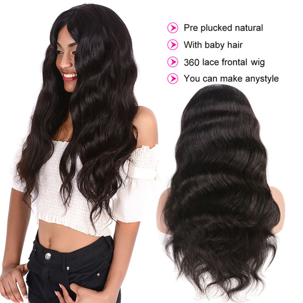 360 Lace Frontal Wigs Pre Plucked With Baby Hair 150% Density Peruvian Body Wave Lace Front Human Hair Wigs For Black Women