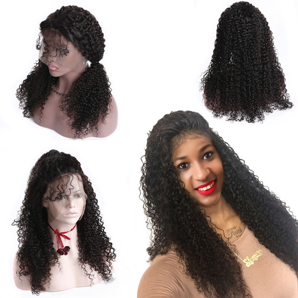 Kinky Curly Glueless 360 Lace Frontal Wig Human Hair Wigs For Women Lace Wig Pre Plucked With Baby Hair Remy Malaysian Hair Wig