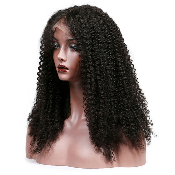 Curly 360 Lace Frontal Wig Human Hair With Baby Hair For Black Women Pre Plucked Peruvian Kinky Curly Remy Lace Wig Full End