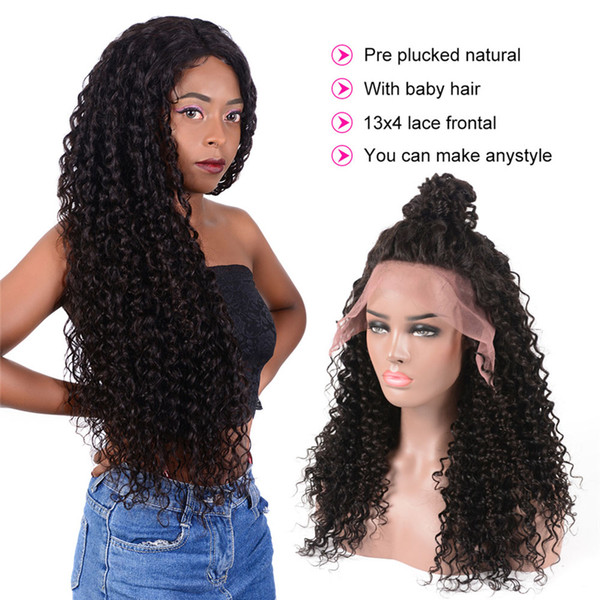 Pre Plucked 360 Lace Frontal Wig Human Hair With Baby Hair For White Women Peruvian Kinky Curly Remy Lace Wig Full End