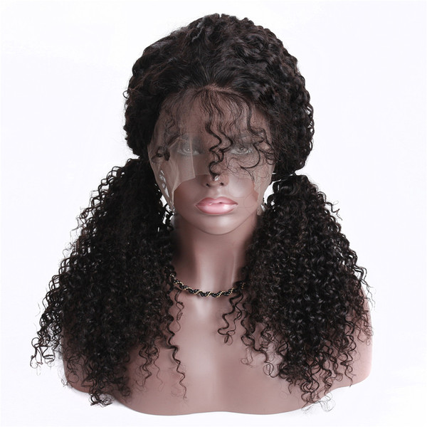 Full Lace Wig Kinky Curly Human Hair Wigs For Women Pre Plucked Brazilian Remy 150% Density Lace Wig Full End