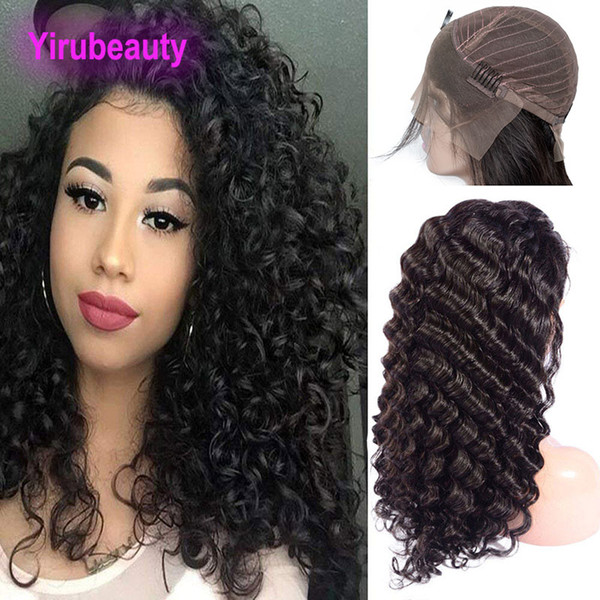 Brazilian Virgin Hair Lace Front Wigs Deep Wave Pre Plucked Natural Hairline 8-30inch Human Hair Lace Front Wig With Baby Hair Remy Curly