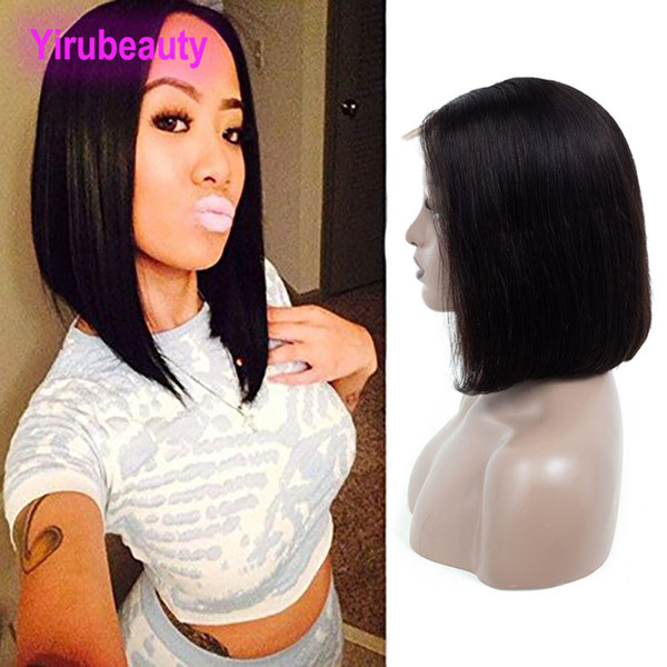 Indian Human Hair Lace Front Wig Short Bob Wig Remy Hair Lace Front 12-18inch Wigs Indian Raw Virgin Hair