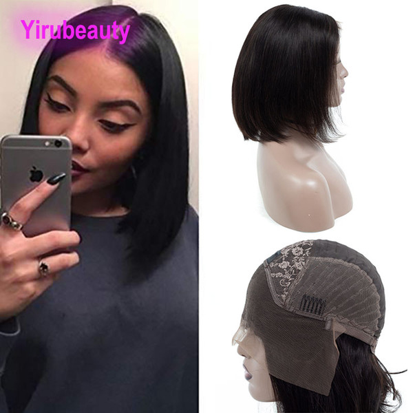 Brazilian Virgin Hair Bob Hair Lace Front Wig With Baby Hair Natural Color Straight Bob Wig 8-18inch Yirubeauty Straight