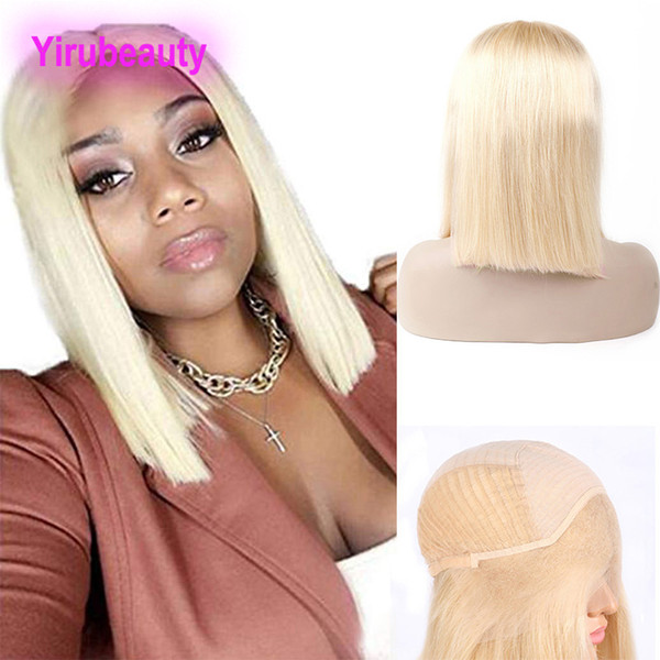 Indian Human Hair Products 12-18inch Bob Hair Lace Front Wigs 613# Blonde Remy Hair Wigs 613 Color Lace Front Yiirubeauty