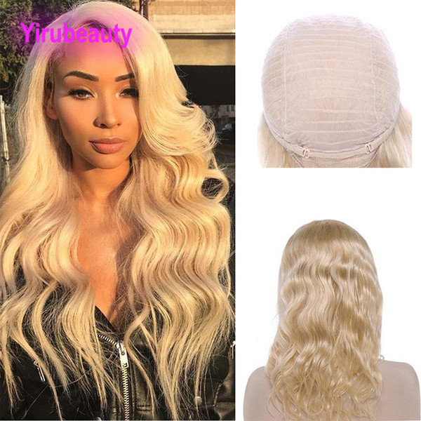 Peruvian Human Hair Lace Front Wig Blonde Color 613# Virgin Hair Body Wave Lace Front Wigs 8-28inch Cheap Hair Products