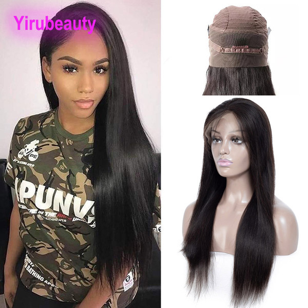 Indian Raw Virgin Hair 360 Lace Frontal Wigs Human Hair Straight 360 Frontal Wig With Baby Hair 8-26inch Straight Yiruhair