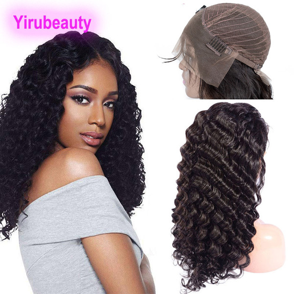 Brazilian Human Hair Lace Front Wigs Deep Wave Curly Pre Plucked Virgin Hair Products Lace Wigs With Baby Hair 8-30inch