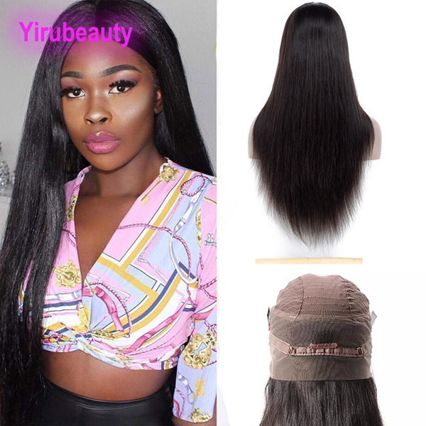 Brazilian Raw Virgin Hair 360 Lace Frontal Wigs 8-26inch Silky Straight Human Hair Lace Wig 360 Frontal Wigs Natural Color