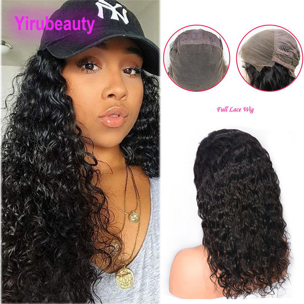 Brazilian Virgin Hair Water Wave 8-36inch Full Lace Wigs Natural Color Custom-made Wet And Wavy Full Lace Wigs With Pre Plucked Baby Hair