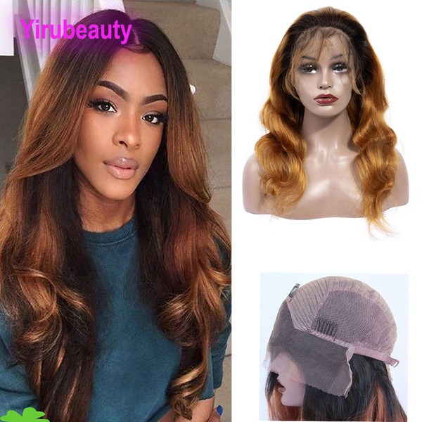 Peruvian Virgin Hair Lace Front Wig 1B/30 Lace Front Wig Body Wave Human Hair Products 10-24inch 1B 30 Ombre Hair