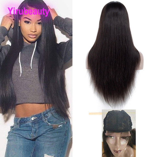 Indian Raw Human Hair Virgin Lace Wigs 4X4 Lace Closure Wigs 8-26inch Free Part Indian Virgin Hair Products 4 By 4 Lace Closure Wigs