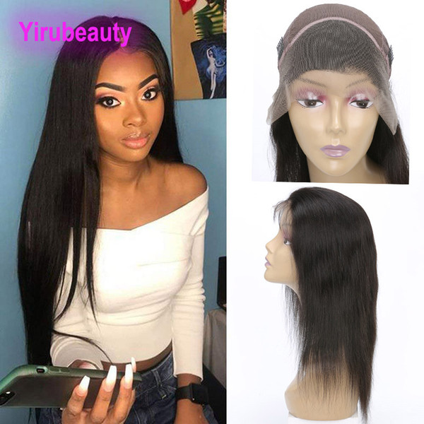 Indian Human Hair Lace Front Wigs Natural Black 8-30inch Straight Virgin Hair Products Pre Plucked Lace Front Wigs Silky Straight