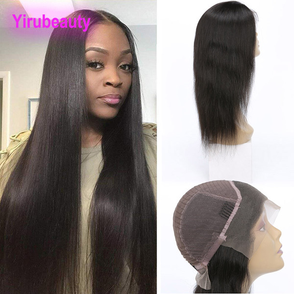 Peruvian Unprocessed Human Hair Lace Front Wigs Natural Hairline Adjustable Silky Straight 8-30inch Virgin Hair Lace Wig Products