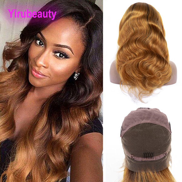 Peruvian Human Hair 1B 30 Ombre Hair Full Lace Wigs Two Tones 8-36inch 1B/30 Color Wholesale Full Lace Wigs