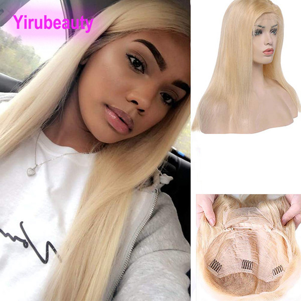 Malaysian Human Hair 9A Lace Front Wig 613 Color Blonde Silky Straight Virgin Hair Lace Front Wig Blonde Wholesale 8-28inch