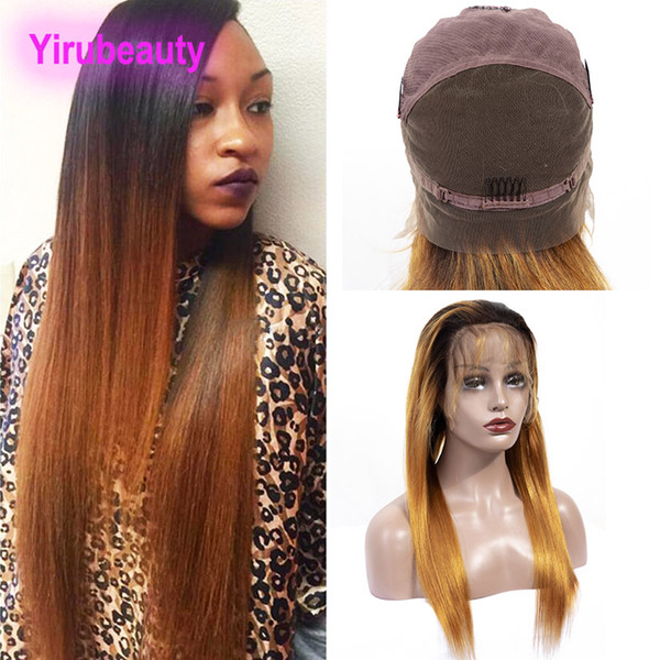 Malaysian Unprocessed Human Hair 1B/30 Ombre Hair Products Silky Straight Full Lace Wig 1B 30 Color Wholesale Straight