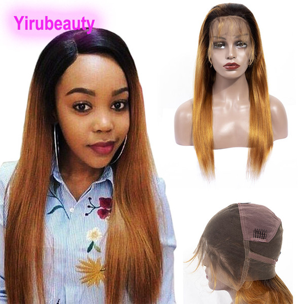 Peruvian Human Hair Full Lace Wig 1B/30 Straight 8-36inch Full Lace Wigs Hair Products 1B 30 Ombre Color