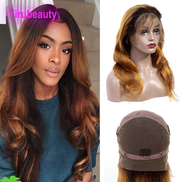 Indian Virgin Hair 1B 30 Ombre Hair 100% Human Hair Body Wave Full Lace Wigs 8-36inch 1B/30 Color Full Lace Wig Body Wave