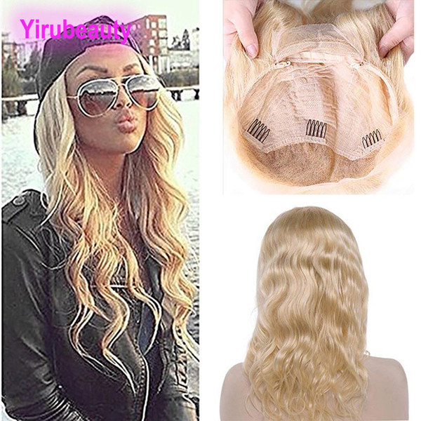 Brazilian Virgin Hair 613 Blonde Human Hair Lace Front Wig 8-28inch Body Wave 613# Color Lace Front Wig With Baby Hair Light Lace